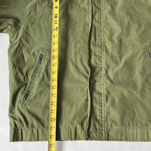 London Fog Green Windbreaker Style Full Zip Jacket Button Overlay Men Size Large - Picture 13 of 16